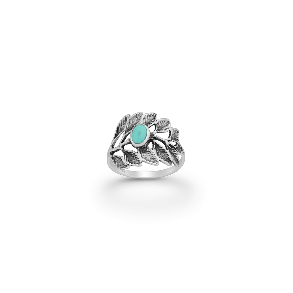 Turquiose Leaf Ring