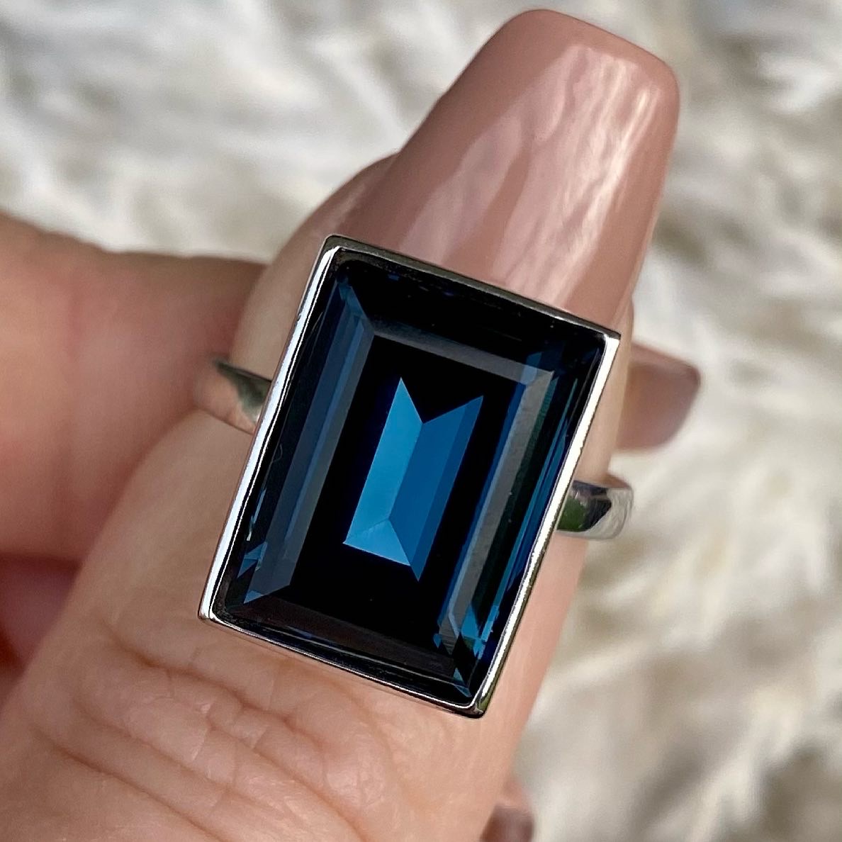 Emerald Cut Ring - Montana Blue
